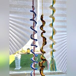 Three Handmade Crochet Wind Spinners